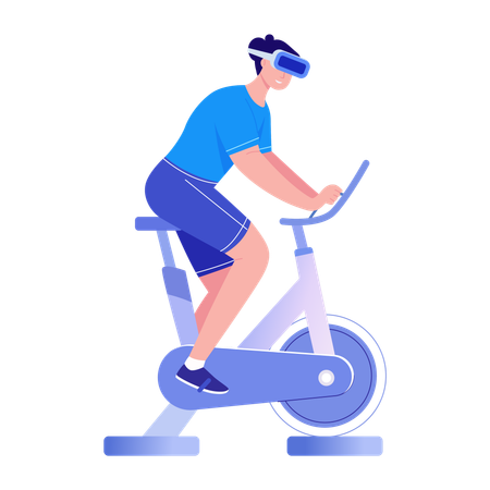 Man doing vr exercise  Illustration