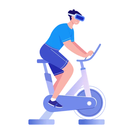 Man doing vr exercise  Illustration