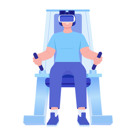 Man doing vr simulation  Illustration