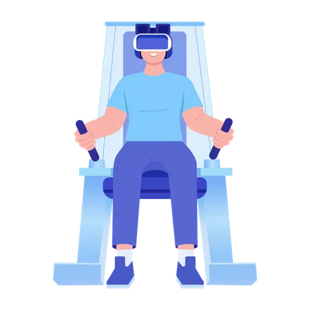 Man doing vr simulation  Illustration