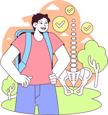 Man doing walking exercise  Illustration