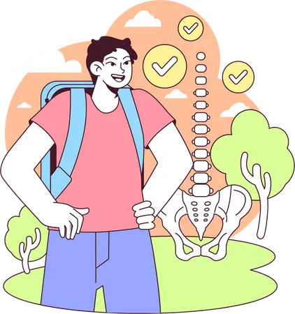 Man doing walking exercise  Illustration