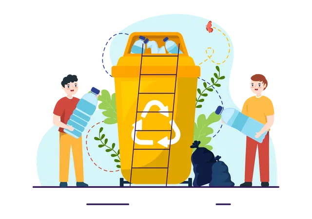 Waste Properly And Correctly Vector Illustration With Demonstration Of Correct Garbage Sorting And Proper Disposal In Flat Cartoon Background Design Illustration