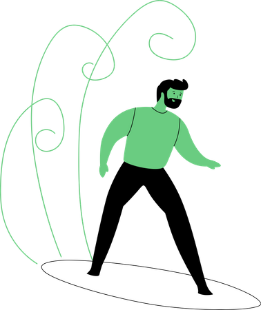 Man doing water surfing Illustration