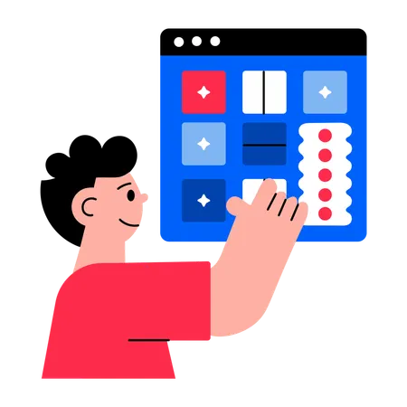 Man doing web layout  Illustration