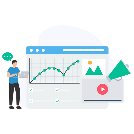 Man doing Website analysis  Illustration