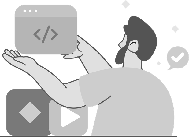 Man doing Website Coding  Illustration