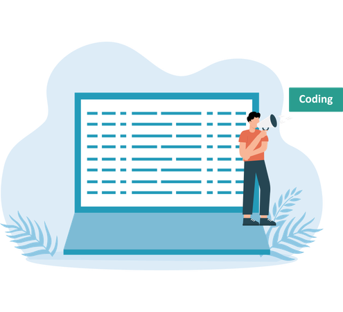 Man doing website coding  Illustration
