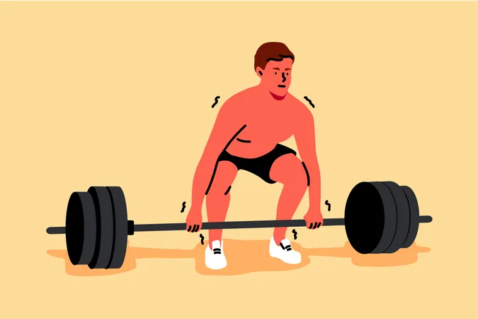 Man doing Weight Training  Illustration