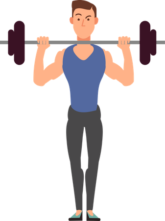 Man doing weightlifting  イラスト