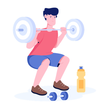 Man doing Weightlifting exercise  Illustration