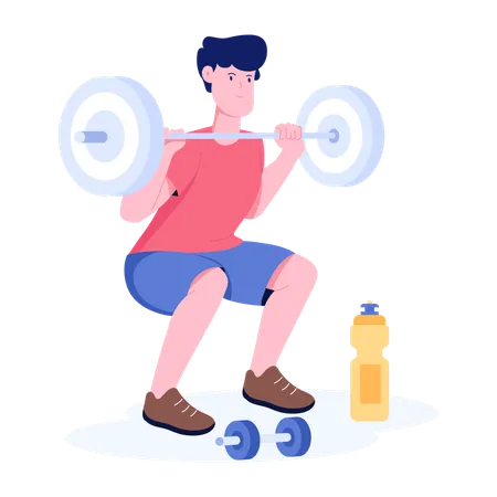 Man doing Weightlifting exercise  Illustration