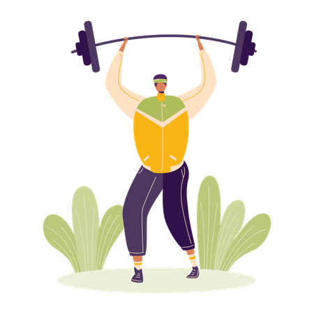 Man doing weightlifting  Illustration