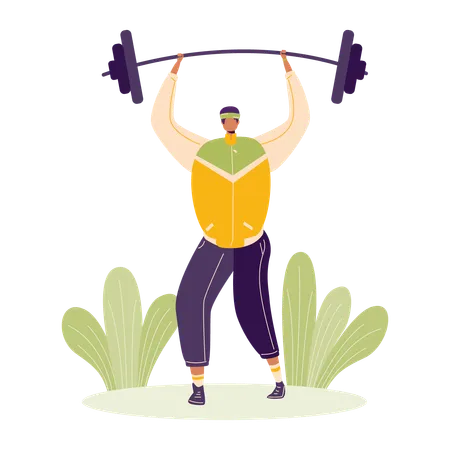 Man doing weightlifting  Illustration