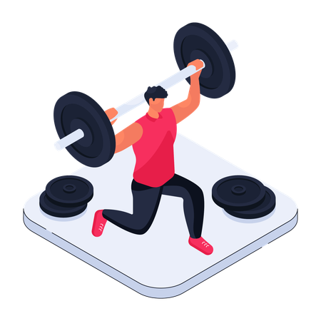 Man doing weightlifting  Illustration