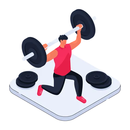 Man doing weightlifting  Illustration