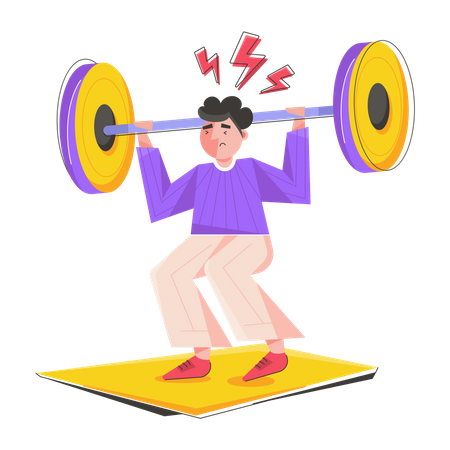 Man doing Weightlifting  Illustration