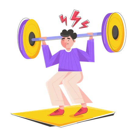 Man doing Weightlifting  Illustration