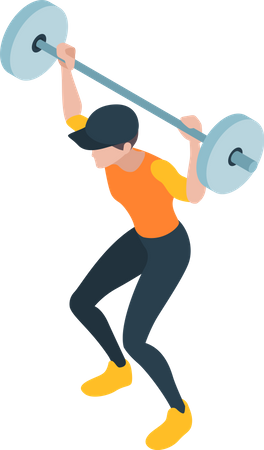 Man doing weightlifting in gym  Illustration