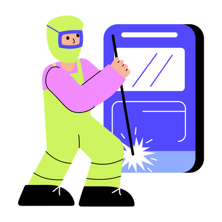 Man doing welding  Illustration