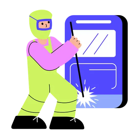 Man doing welding  Illustration