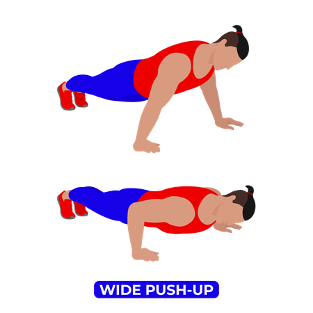 Man Doing Wide Push Up Exercise  Illustration