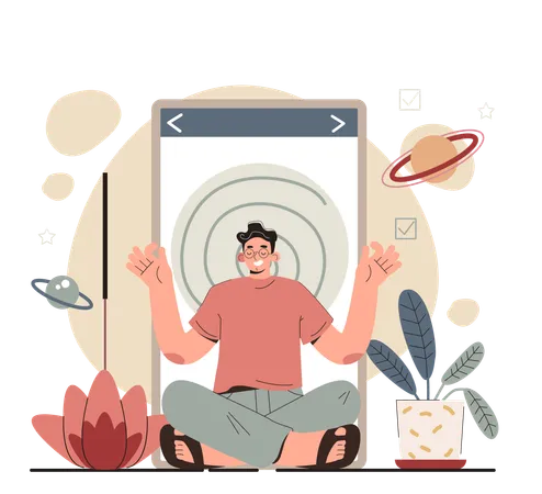 Hyperfocus Idea How To Become More Efficient Intense Form Of Mental Concentration Or Visualization That Focuses Consciousness On A Task Meditation Applications Flat Vector Illustration Illustration