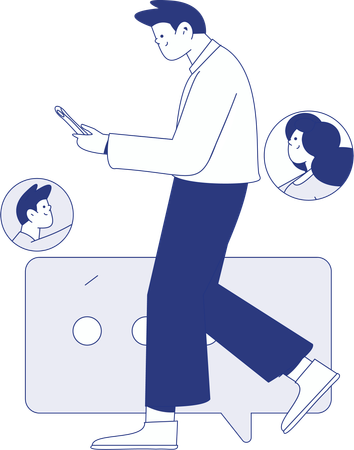 Man doing workforce recruitment  Illustration