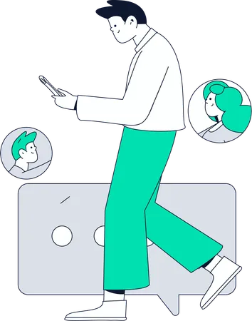 Man doing workforce recruitment  Illustration