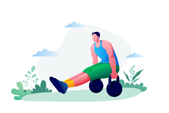 Man doing workout Illustration