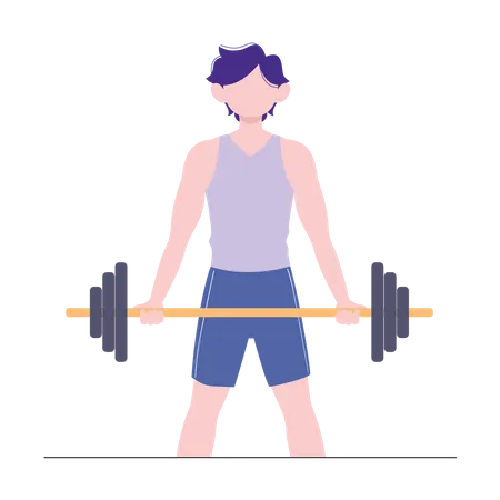 Man doing Workout  イラスト
