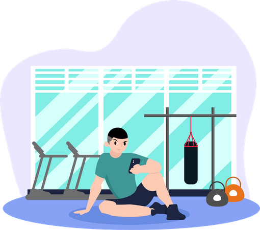Man Doing Workout  Illustration