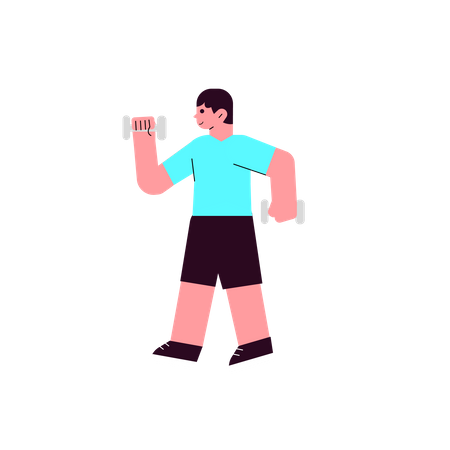 Man doing workout  イラスト