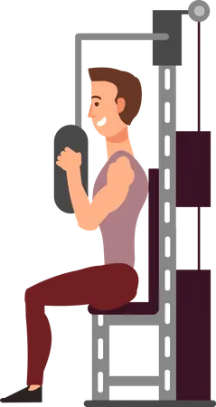 Man doing workout at gym  Illustration