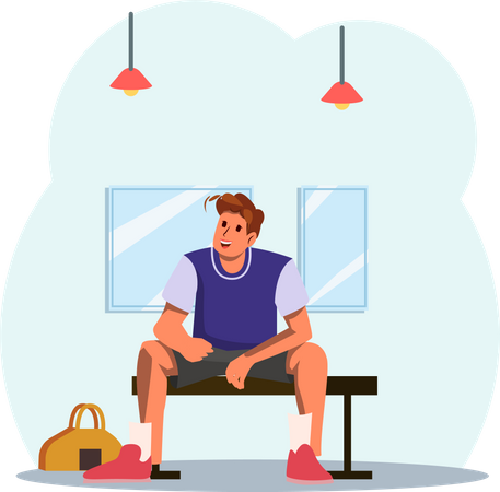 Man Doing Workout  Illustration