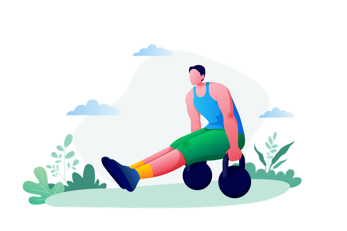 Man doing workout  Illustration