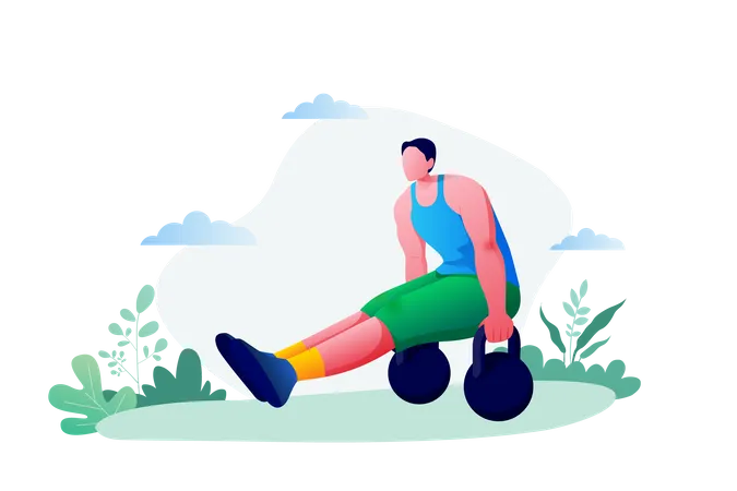 Man doing workout  Illustration