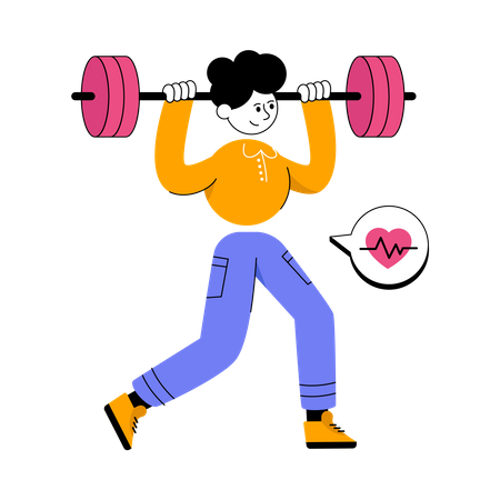 Man Doing Workout  Illustration