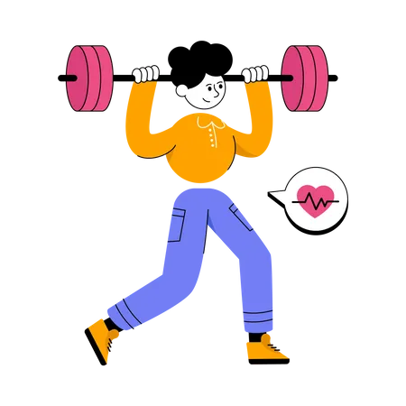 Man Doing Workout  Illustration