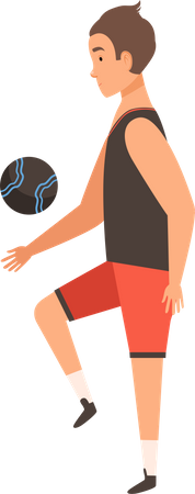 Man doing workout with ball Illustration