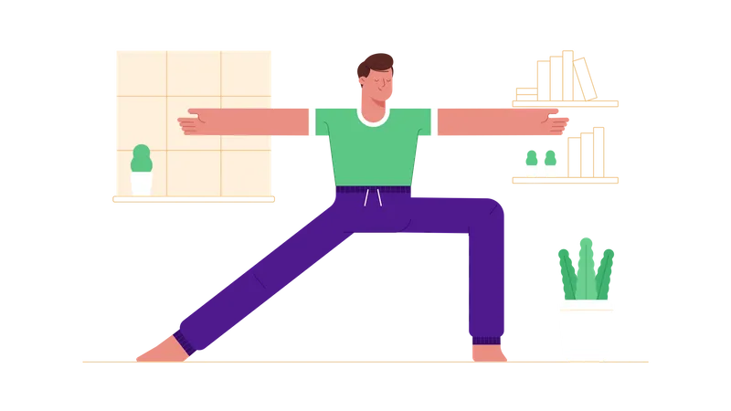 Man doing yoga Illustration