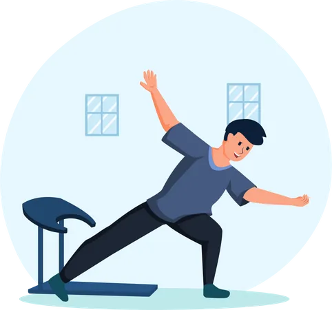 Man Doing Yoga Exercise  Illustration