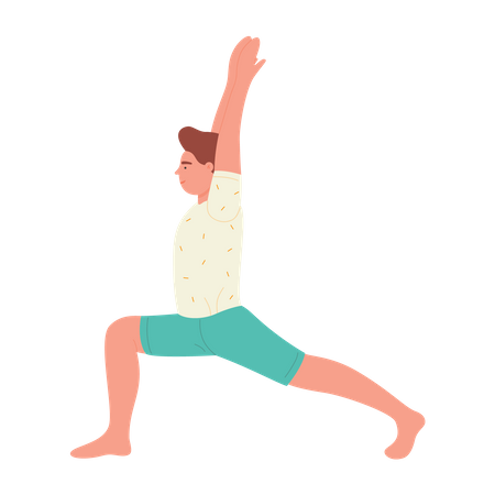 Man Doing Yoga Exercise  Illustration