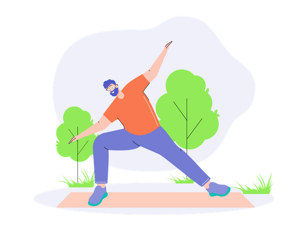 Man doing yoga  Illustration