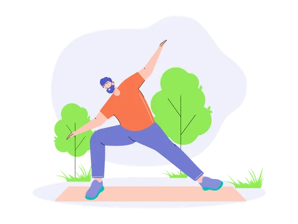 Man doing yoga  Illustration