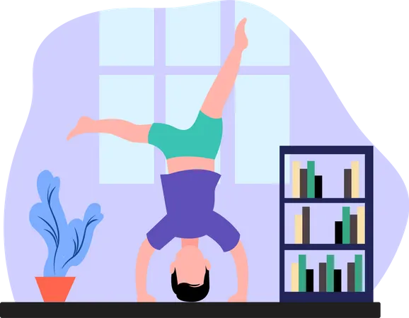 Man doing yoga  Illustration