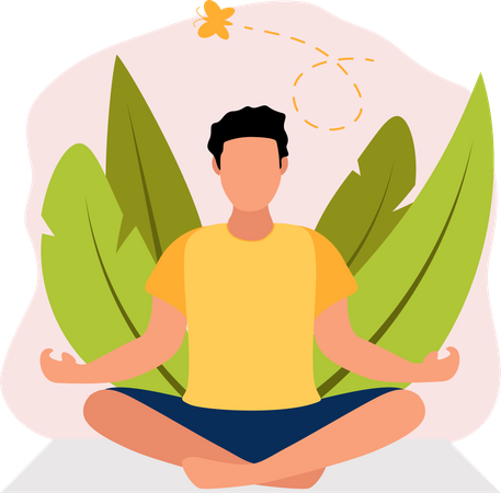 Man Doing Yoga  Illustration