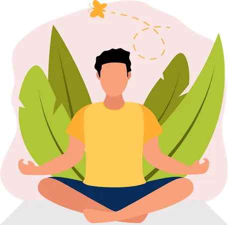 Man Doing Yoga  Illustration