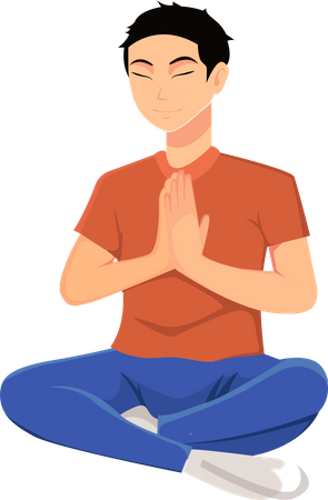 Man Doing Yoga  Illustration