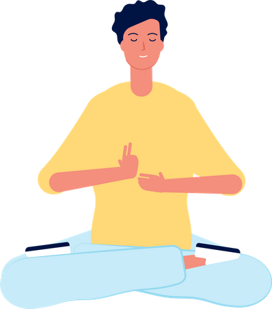 Man Doing Yoga  Illustration